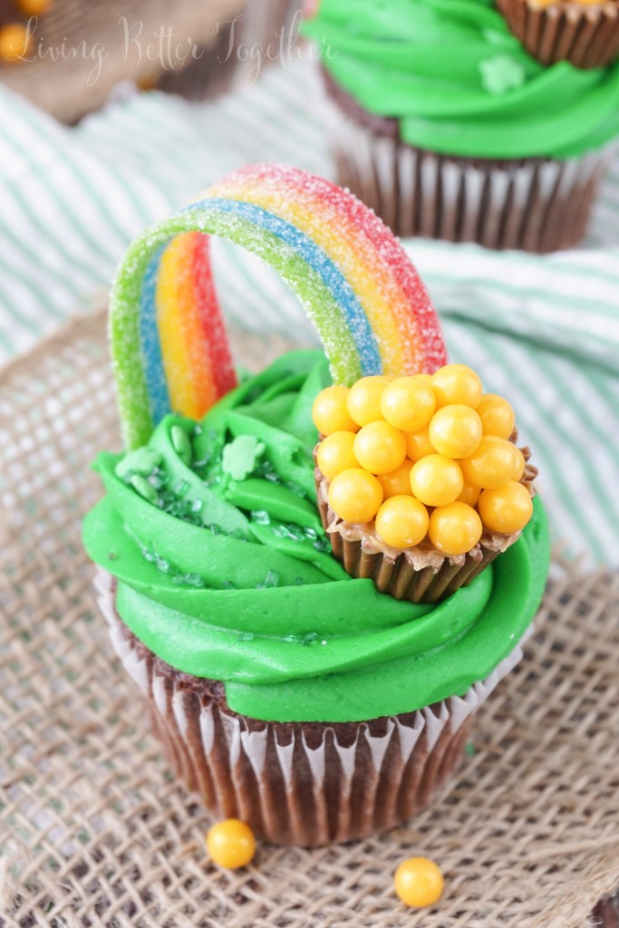 St. Patrick's Day Pot of Gold Cupcakes. - All Created