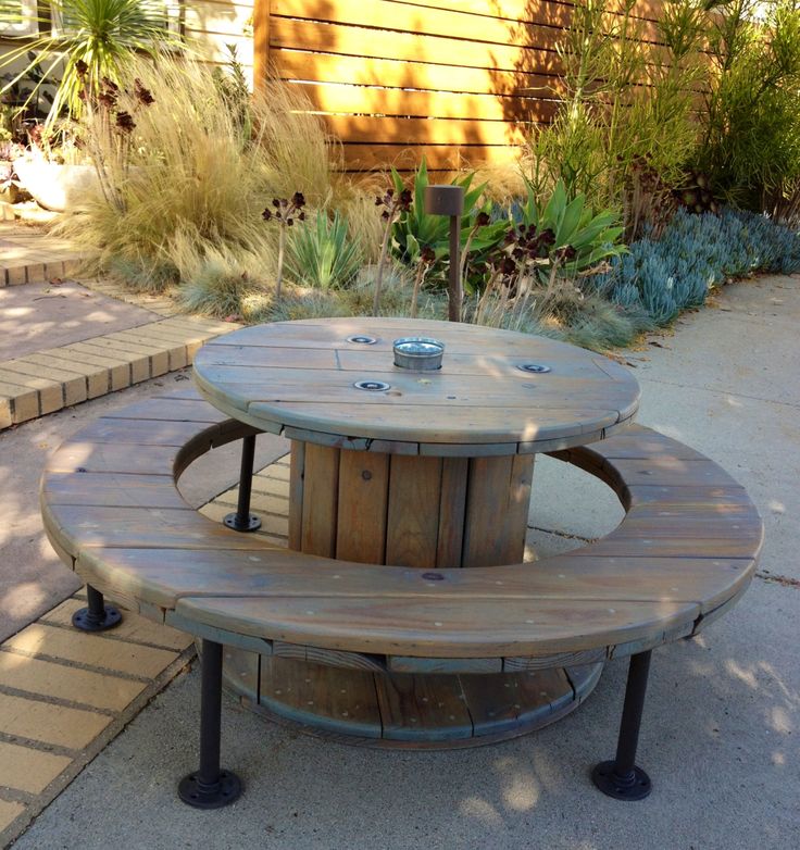 Wooden spool picnic table