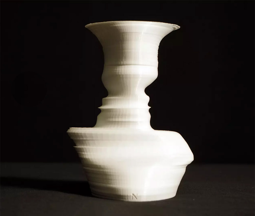 3d printed vase reveals secret hidden faces