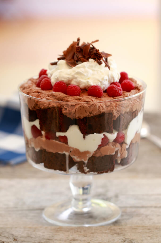 Chocolate Fudge Brownie & Raspberry Trifle