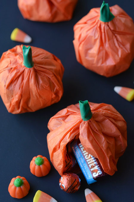 All Created - Tissue Paper Pumpkin Candy Favors
