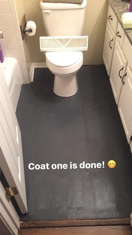 It Looks Like An Expensive Tiled Bathroom Floor But It's Just Paint