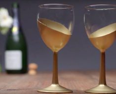 All Created - Gold Wine Glasses