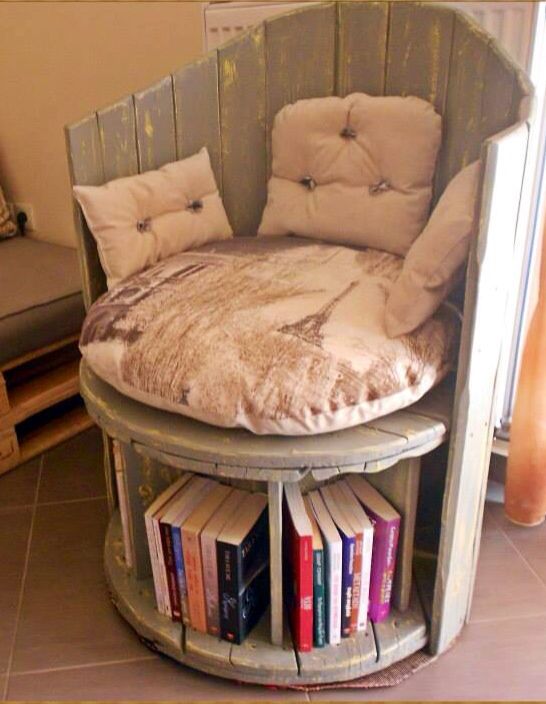 upcycled wooden cable spools _reading chair_allcreated
