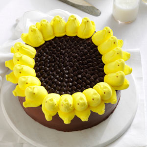 Sunny Easter Peeps Sunflower Cake _ all created