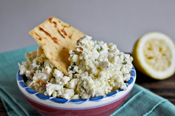 Creamy Jalapeno Feta Dip _ Pita Crackers _ garlic _ all created
