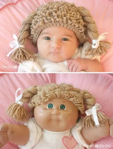 allcreated - crocheted cabbage patch hat