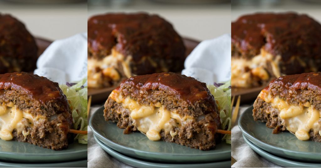 allcreated - macaroni and cheese stuffed meatloaf