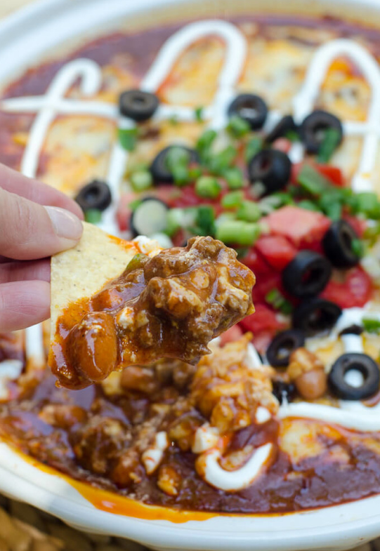 Beef Enchilada Dip Is A Hearty Appetizer And Perfect For Holiday Potluck