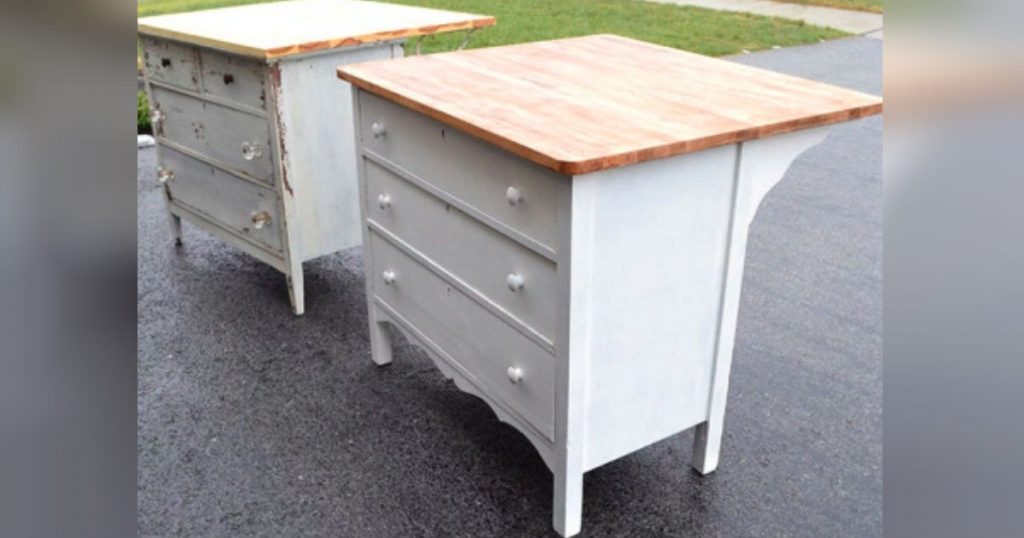 Diy Kitchen Island Upcycles Vintage, How To Make A Kitchen Island From Dresser