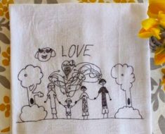 allcreated - kids' art into tea towels