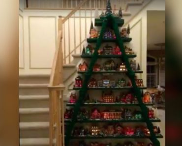 allcreated - ladder christmas tree village