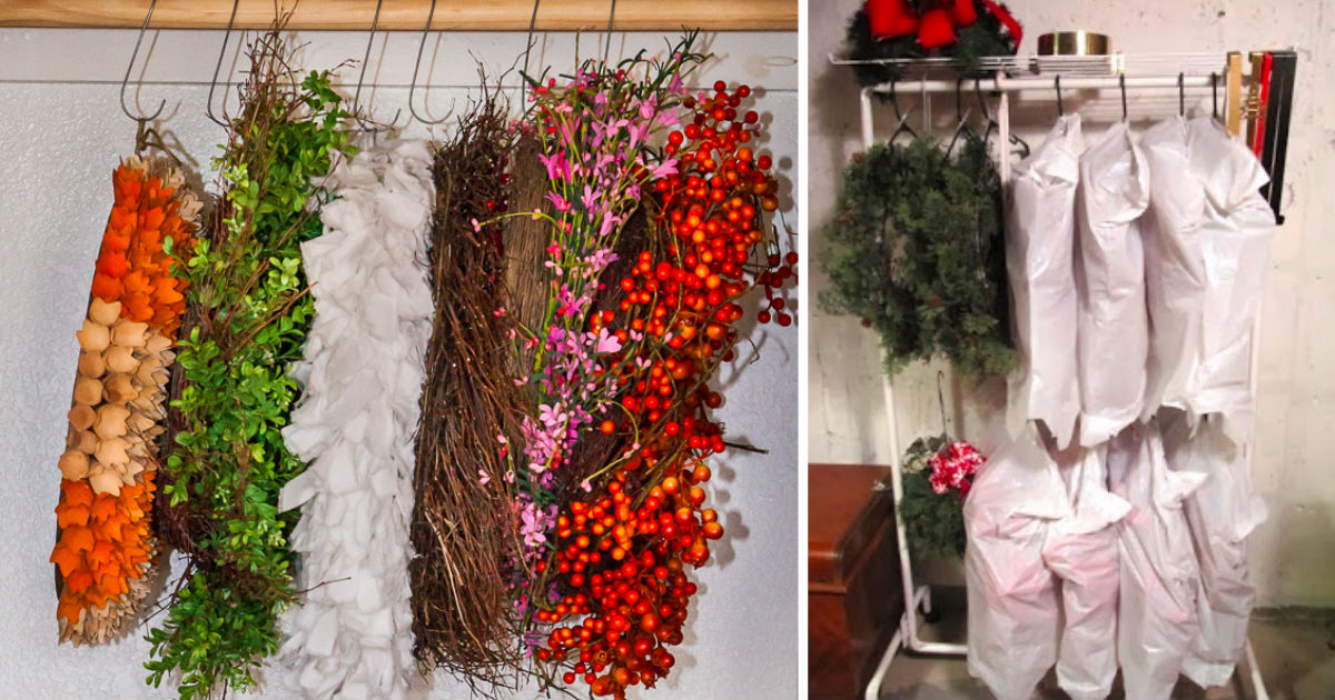 Sew Many Ways: Wreath Storage…Using a Coat Rack