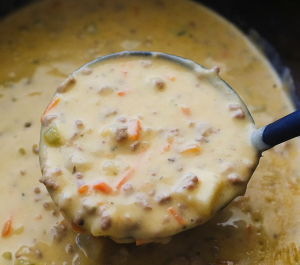 allcreated - slow cooker cheeseburger soup